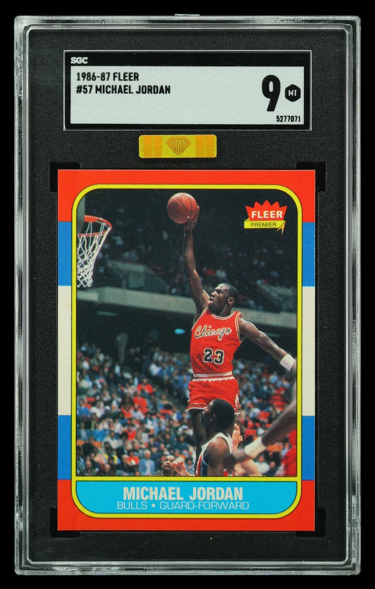 1986 Fleer Michael Jordan #57, 3rd party graded slab (Provenance Image)